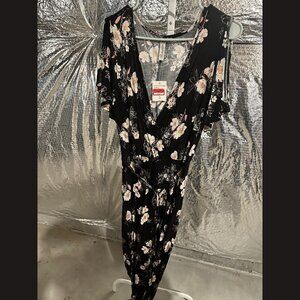 American Rag Women's V-Neck Floral Jumpsuit, Size M – Boho Chic One-Piece